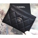 Chanel Caviar Leather Classic Card Holder A31510 Black AQ01890