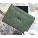 Chanel Caviar Leather Classic Card Holder A31510 Light Green AQ02893