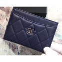 Chanel Caviar Leather Classic Card Holder A31510 Navy Blue AQ01140