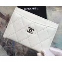 Chanel Caviar Leather Classic Card Holder A31510 White AQ03696