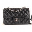Chanel Caviar Leather Small Classic Flap Bag A1116 Black/Silver AQ04297