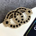 Chanel CC Bloom Brooch Gold/Crystal/Pearly White/Black 2019 Collection AQ04038