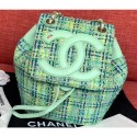 Chanel CC Logo Coco Backpack Bag AS0322 Tweed Light Green 2019 AQ01884