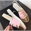 Chanel CC Logo Espadrilles Sandals Pink/Gold AQ00700