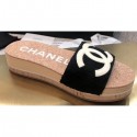 Chanel CC Logo Mules Slipper Sandals Black Runway 2020 AQ01718