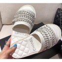 Chanel Chain and Pearl Mules Slipper Sandals White 2020 AQ04083