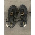 Chanel Chain CC Logo Thong Sandals Black 2020 AQ02279