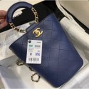 Chanel Chain Handle Bucket Backpack Bag AS1362 Blue 2020 AQ01436