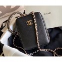 Chanel Chain Handle Vertical Camera Case Bag Black Runway 2020 AQ03980