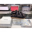 Chanel Chain Leather Strap Flat Sandals Black 2020 Collection AQ01776