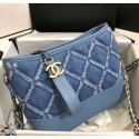 Chanel CHANEL'S GABRIELLE Small Hobo Bag In Denim & Calfskin A91810 Blue 2020 Collection AQ03454