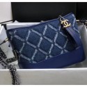 Chanel CHANEL'S GABRIELLE Small Hobo Bag In Denim & Calfskin A91810 Deep Blue 2020 Collection AQ03859