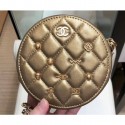 Chanel Charms Round Clutch With Chain Bag Metallic Gold 2019 AQ01073