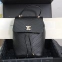 Chanel Chevron Grained Calfskin Backpack AS0640 Black 2019 Collection AQ04035