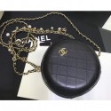 Chanel City Box Round Evening Bag with Pearl Chain AS0203 Black 2019 AQ02627