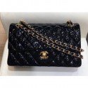 Chanel Classic Flap Medium Bag Black in Patent Leather with Gold Hardware AQ01044