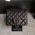 Chanel Classic Flap Mini Bag A1115 in Lambskin Leather Black with Black Hardware AQ01591