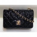 Chanel Classic Flap Small Bag A01116 Black in Patent Leather with Gold Hardware AQ03044