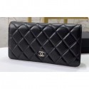 Chanel Classic Long Bi-fold Wallet 31566 Lambskin Black AQ03460