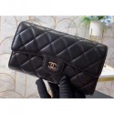 Chanel Classic Long Flap Wallet A31506 Lambskin Black AQ01633