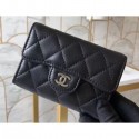 Chanel Classic Small Card Holder AP0214 Lambskin Black/Silver AQ01442