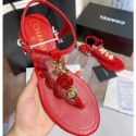 Chanel Clover Thong Sandals Red 2020 AQ01075