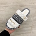 Chanel Cord Mules Slipper Sandals G34603 White 2019 AQ04239