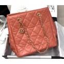 Chanel Crinkled Calfskin Shopping Tote Bag Lobster Pink 2020 AQ03856