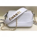 Chanel Crocodile Embossed Calfskin Gabrielle Clutch With Chain Bag A94505 White 2019 AQ02406