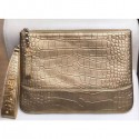 Chanel Crocodile Embossed Calfskin Gabrielle Pouch Clutch Small Bag A84287 Metallic Gold 2019 AQ02502