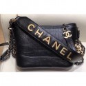 Chanel Crocodile Embossed Calfskin Gabrielle Small Hobo Bag AS0865 Black 2019 AQ03040