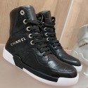 Chanel Crocodile Embossed Calfskin High-Top Sneakers G35079 Black 2019 Collection AQ03870
