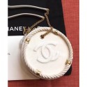 Chanel Crumpled Calfskin/Cotton Small Round Bag AS50075 White 2019 AQ02388