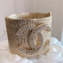 Chanel Crystal CC Metal Cuff Bracelet AB2614 Gold 2019 Collection AQ03687