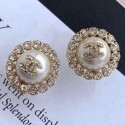 Chanel Crystal Pearl Round Stud Earrings 2019 Collection AQ02780