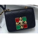 Chanel Crystals Small Chain Flap Bag Black/Red/Green 2020 AQ03139