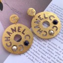 Chanel Cut Out Chanel Logo Short Earrings Gold AB1602 2019 Collection AQ03003