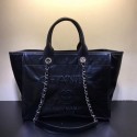 Chanel Deauville Vintage Waxed Calfskin Medium Shopping Bag Black 2019 Collection AQ01492