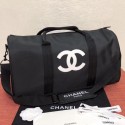 Chanel Fabric CC Carry-on Duffle Top Handle Bag Black/White 01 2019 Collection AQ00841