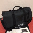 Chanel Fabric CC Carry-on Duffle Top Handle Bag Black/White 02 2019 Collection AQ01921