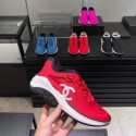 CHANEL FABRIC SNEAKERS G34763 RED/BLACK 2019 AQ03436