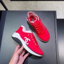 CHANEL FABRIC SNEAKERS G34763 RED/WHITE 2019 AQ02503