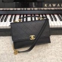 Chanel flap bag Grained Calfskin & Gold-Tone Metal AS0305 black AQ02637