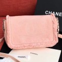 Chanel Fringe Trim Fabric CC Flap Bag Pink 2019 Collection AQ01897