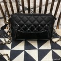 Chanel Gabrielle Clutch on Chain/Mini Bag in Grained Leather A94505 Black 2019 Collection AQ03677