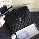 Chanel Grained Calfskin & Gold-Tone Metal A91869 Black AQ02401