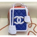 Chanel Grained Calfskin CC Filigree Vanity Case Bag AS0988 Blue 2019 AQ03740