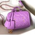 Chanel Grained Calfskin Small Vanity Case Bag A93342 Purple 2019 Collection AQ01435