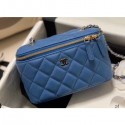 Chanel Grained Calfskin Small Vanity with Classic Chain Bag AP1341 Blue 2020 AQ04263