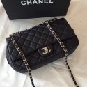 Chanel Grained Deerskin Zipped Flap Bag Black 2019 Collection AQ03235